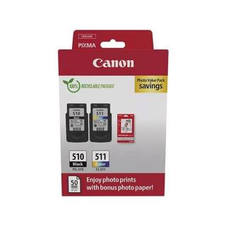 PG510/CL511 Tintapatron multipack + GP-501 fotópapír, Pixma MP240 nyomtatóhoz, CANON, fekete, színes, 220+240 o. + 50 ív - 3db