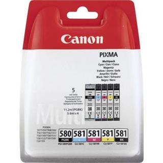 PGI580/CLI581 Tintapatron multipack Pixma TS7550, 8150, 9150 nyomtatókhoz, CANON, pgb+b+c+m+y, 11,2ml+4*5,6ml - 5db