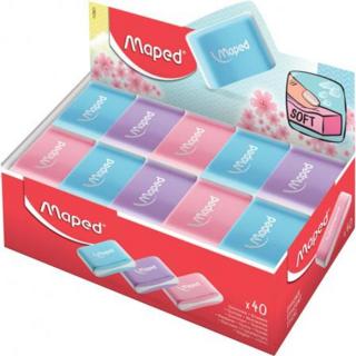 Radír display, MAPED "Essentials Soft Pastel", vegyes színek - 40db