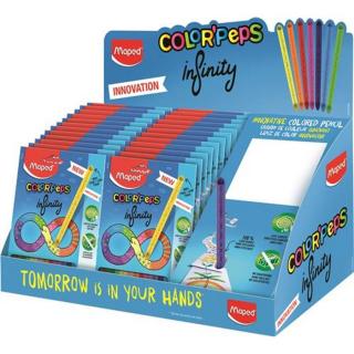 Színes ceruza display, karton, asztali, MAPED "Color`Peps INFINITY", feltöltött - 24db