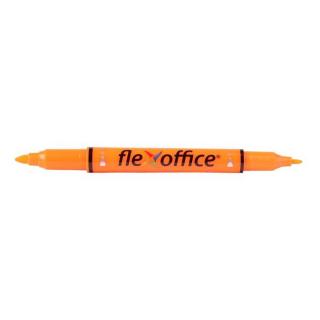 Szövegkiemelő, 1,0/4,0 mm, kétvégű, FLEXOFFICE "HL01", narancs