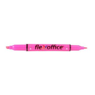Szövegkiemelő, 1,0/4,0 mm, kétvégű, FLEXOFFICE "HL01", rózsaszín
