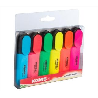 Szövegkiemelő készlet, 0,5-5 mm, KORES, 6 különböző szín - 6db