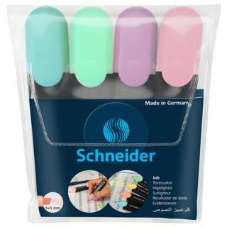 Szövegkiemelő készlet, 1-5 mm, SCHNEIDER "Job Pastel", 4 különböző pasztell szín - 4db