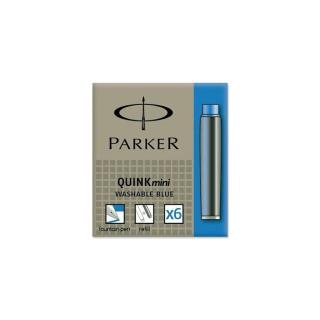 Töltőtoll patron, rövid, PARKER "Royal", kék - 6 db