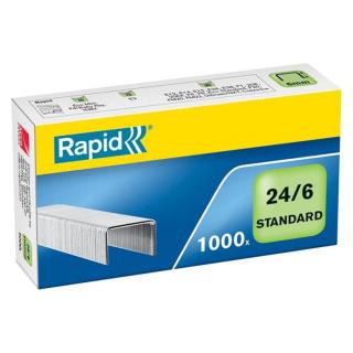 Tűzőkapocs, 24/6, horganyzott, RAPID "Standard" - 1000db