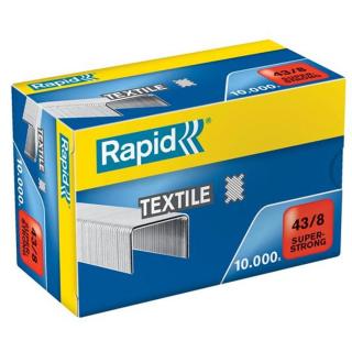 Tűzőkapocs, 43/8, horganyzott, textil, RAPID "Superstrong" - 1000db