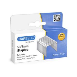 Tűzőkapocs, 53/8, horganyzott, RAPESCO - 2000db