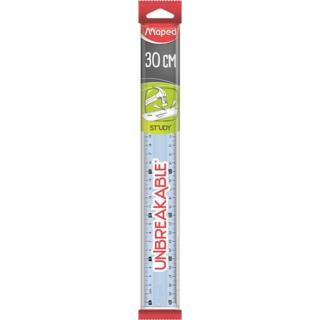 Vonalzó, műanyag, törhetetlen, 30 cm, MAPED "Study Unbreakable", vegyes színek