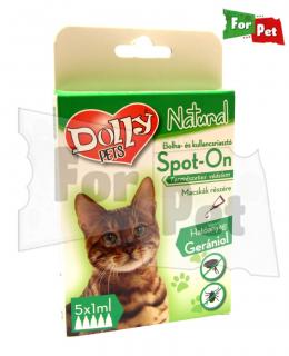 Dolly Natural bolha és kullancsriasztó spot on macskák részére 5x1ml