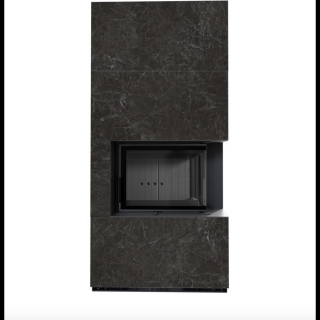 KRATKI FLOKI BOX 8 kW NATURALI NERO GRECO KANDALLÓ KŐ BURKOLATTAL JOBBOS FEKETE BELSŐVEL
