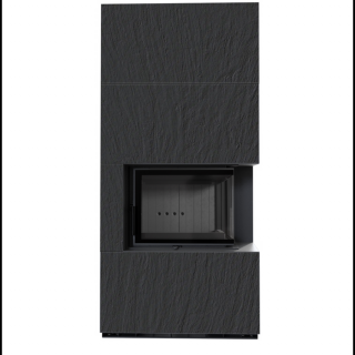 KRATKI FLOKI BOX 8 kW NATURALI NERO KANDALLÓ KŐ BURKOLATTAL JOBBOS FEKETE BELSŐVEL