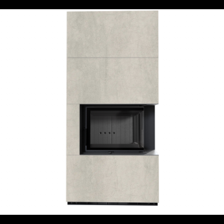 KRATKI FLOKI BOX 8 kW NATURALI PERLA KANDALLÓ KŐ BURKOLATTAL JOBBOS FEKETE BELSŐVEL