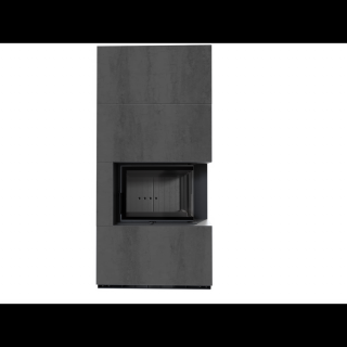 KRATKI FLOKI BOX 8 kW NATURALI PIETRA KANDALLÓ KŐ BURKOLATTAL JOBBOS FEKETE BELSŐVEL