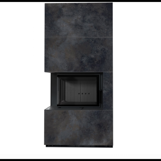KRATKI FLOKI BOX 8 kW OSSIDO NERO KANDALLÓ KŐ BURKOLATTAL BALOS FEKETE BELSŐVEL