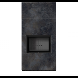 KRATKI FLOKI BOX 8 kW OSSIDO NERO KANDALLÓ KŐ BURKOLATTAL FEKETE BELSŐVEL