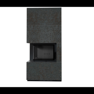 KRATKI FLOKI BOX 8 kW OXIDE NERO KANDALLÓ KŐ BURKOLATTAL BALOS FEKETE BELSŐVEL