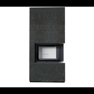 KRATKI FLOKI BOX 8 kW OXIDE NERO KANDALLÓ KŐ BURKOLATTAL JOBBOS
