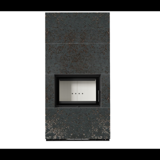 KRATKI FLOKI BOX 8 kW OXIDE NERO KANDALLÓ KŐ BURKOLATTAL
