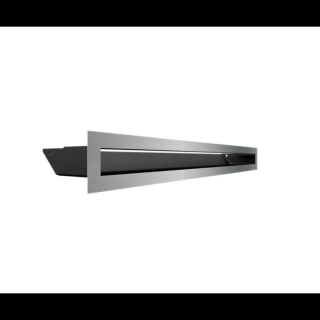 MINIMAL SZELLŐZŐRÁCS INOX 6x60cm  HÁTFALLAL SLIM