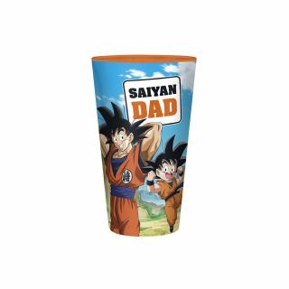 DRAGON BALL SUPER - prémium üvegpohár - 400ml - SAIYAN DAD