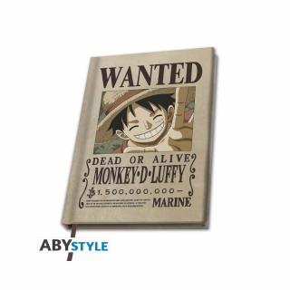 ONE PIECE  "Wanted Luffy"  A5 jegyzetfüzet