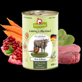 GranataPet Liebling's Mahlzeit marha és fácán konzerv 400 g