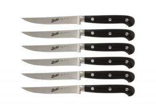 Berkel Adhoc fényes fekete steak kés készlet, fogazott, 6 db-os