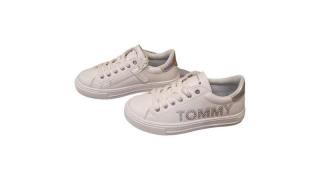 TOMMY HILFIGER fehér lány sneaker cipő, oldalán cipzáras 28-as méret