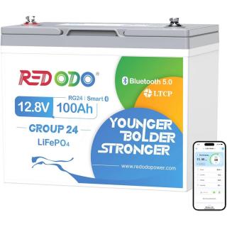 RedOdo 12V 100Ah LiFePO4 BLUETOOTH MINI GP24 akku