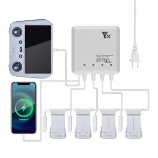 DJI Mini 3 / Mini 3 Pro / Mini 4 Pro hálózati párhuzamos gyorstöltő (6 in 1)