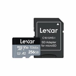 Lexar Professional Silver Plus MicroSDXC memóriakártya 256GB, 160/120 MB/s C10, V30, UHS-I, U3, A2
