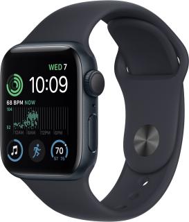 Apple Watch SE (2.GEN) GPS, 44 mm-es Midnight alumínium tok Midnight Sport pánttal - Normál - MNK03CS/A