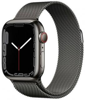 Apple Watch Series 7 GPS, 45 mm-es grafit rozsdamentes acél – előszerelt A