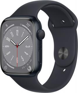 Apple Watch Series 8 GPS, 41 mm-es Midnight alumínium tok Midnight Sport pánttal - Sima - MNP53CS/A