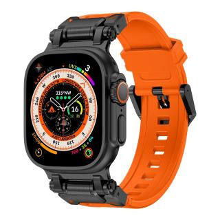 Innocent CyberRubber Orange Band Apple Watch 44/45/46/49mm - Black Titanium