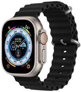 Innocent Ocean Silicone Apple Watch Ultra 44/45/46/49mm Band - Black