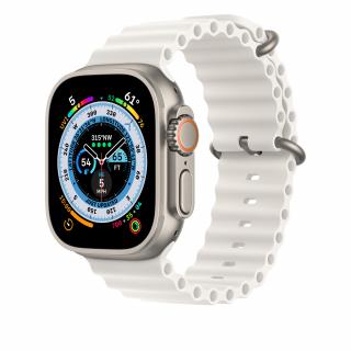 Innocent Ocean Silicone Apple Watch Ultra 44/45/46/49mm Band - White