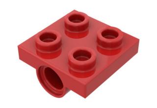 LEGO alaplap módosított, 2 x 2, alul csatlakozó lyukkal