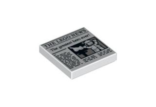 LEGO csempe 2 x 2, dekorált, újság mintával 2