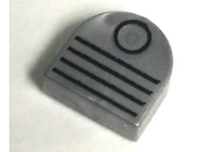 LEGO csempe kerek, félkör, 1 x 1, dekorált, szellőző mintával