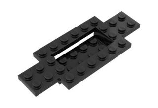 LEGO jármű alváz, 4 x 10 x 2/3, 4 x 2-es süllyesztett  közép résszel