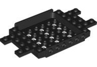 LEGO jármű alváz, 6 x 12 x 1, 5 x 6 -os süllyesztett közép résszel és bevágással a végein