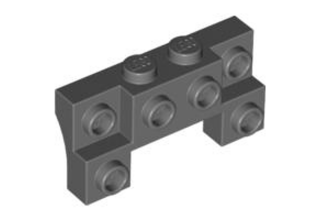 LEGO kocka, módosított 2 x 4 - 1 x 4 2 süllyesztett szegecsekkel és vastag oldalsó ívekkel