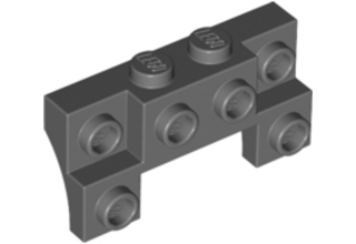 LEGO kocka, módosított 2 x 4 - 1 x 4 2 süllyesztett szegecsekkel és vékony oldalsó ívekkel