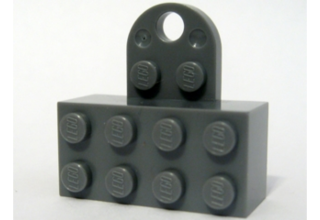 LEGO kocka módosított, 2 x 4, oldalán csatlakozóval, mágneses kocka