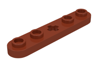 LEGO technic, alaplap 1 x 5, lekerekített, közepén tengelycsatlakozóval