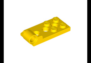 LEGO zsanér alaplap, 2 x 4, 3 lyukkal, oldalán csatlakozóval