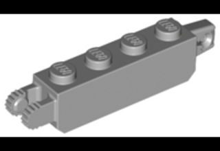 LEGO zsanér kocka, 1 x 4, 1 és 2 függőleges karral a két végén
