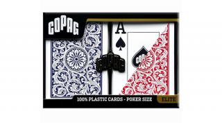 COPAG 100% plasztik póker kártya, 2 Jumbo index, dupla csomag (piros/kék)